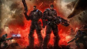 Marcus Fenix e Dom em arte promocional de Gears of War: E-Day